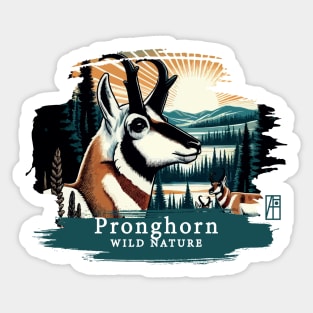 Pronghorn - WILD NATURE - PRONGHORN -3 Sticker